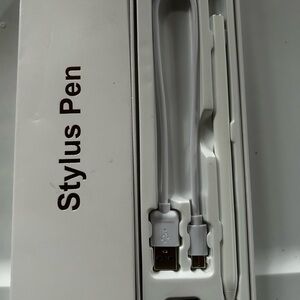 White Stylus Pen with Charging Cable